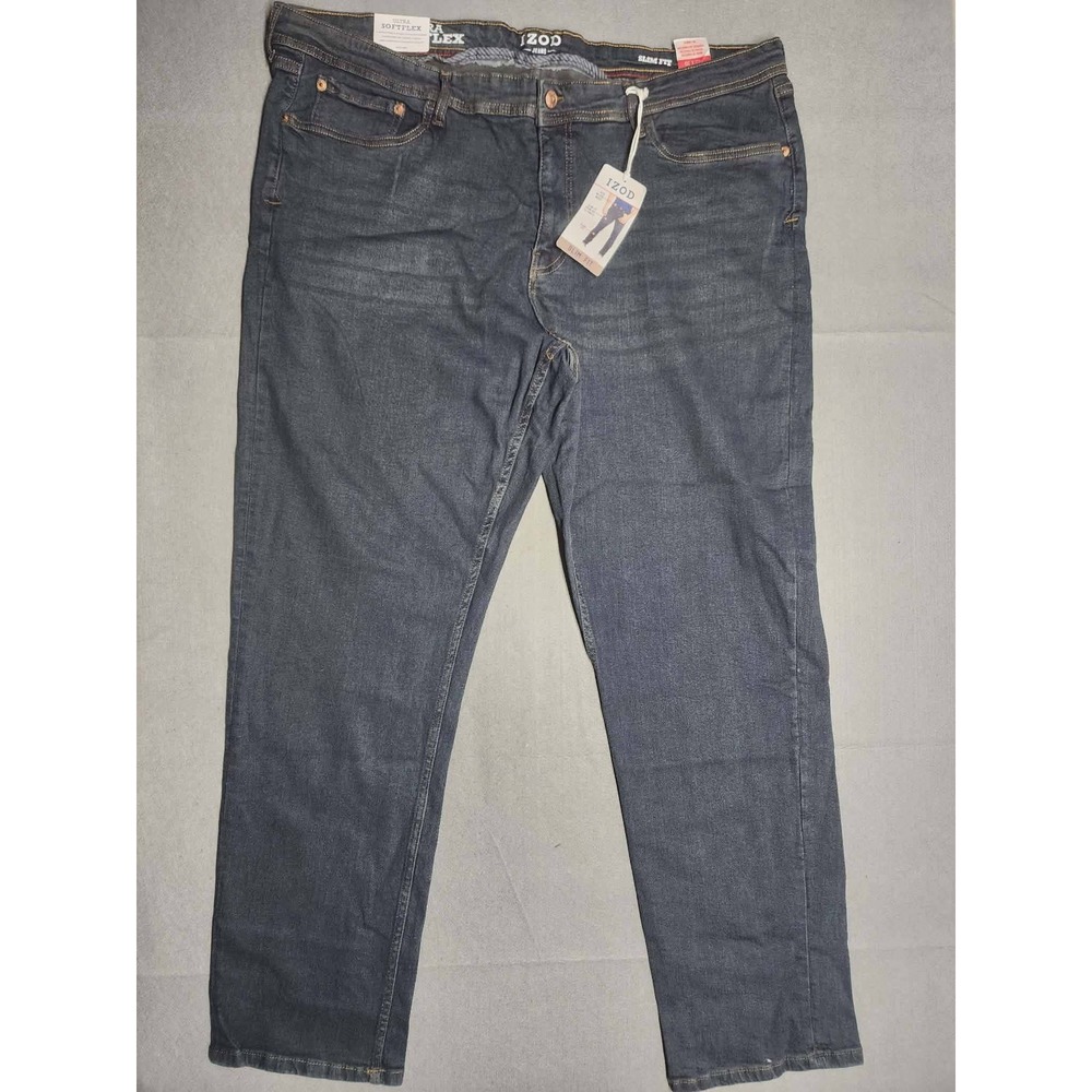IZOD Mens Slim Fit Straight Leg Jeans Blue Ultra Softflex 42x30 NWT